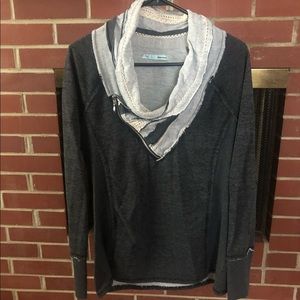 Distressed Maurices Lace Cowl Neck Sweatshirt